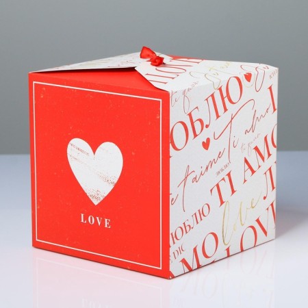 Gift folding box, packaging, “love”, 18 x 18 x 18 cm-3