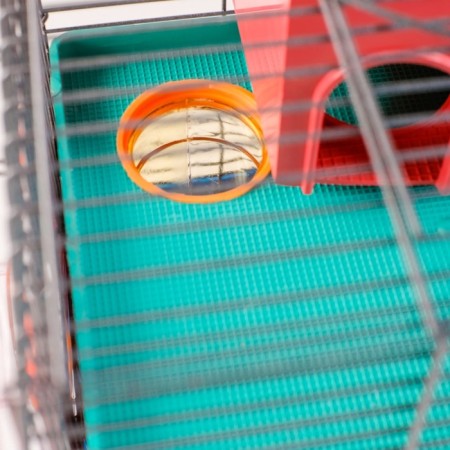 Mini cage for rodents, two -tier, with a shelf, house and a mix of labyrinths-9
