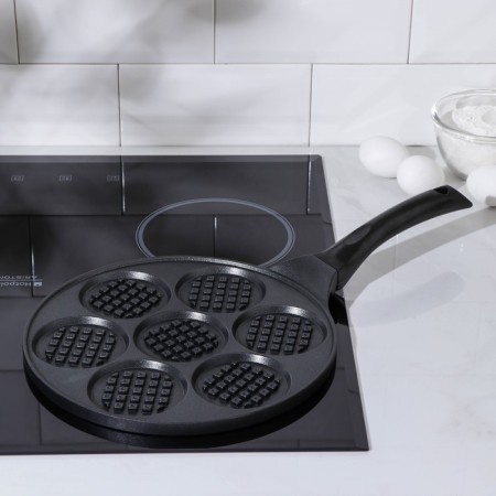 Ribbed pan-booty, d = 26 cm, plastic handle, black color-4