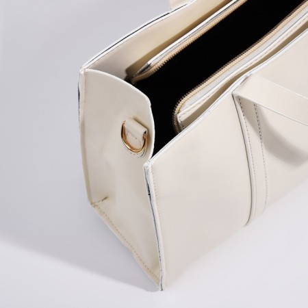 Bag Female Tout with zipper, milk color-6