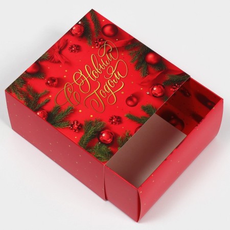 Box the team "New Year's balls", 14 x 14 x 8 cm, New Year-2