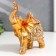 Polystone box "Golden Elephant in the Mirror Popone" 15x13.7x6.5 cm