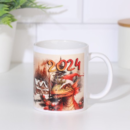Sublimation Mug "Dragon, Happy New Year 2024, 320 ml, with application-7