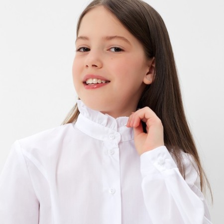 School blouse for a girl, white color, height 146 cm-3