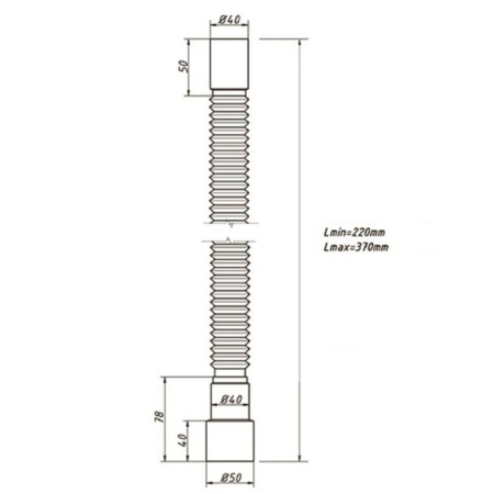The corrugated pipe ORIO AS-1003, 1 1/2 "x 40/50 mm, l = 220-370 mm-4