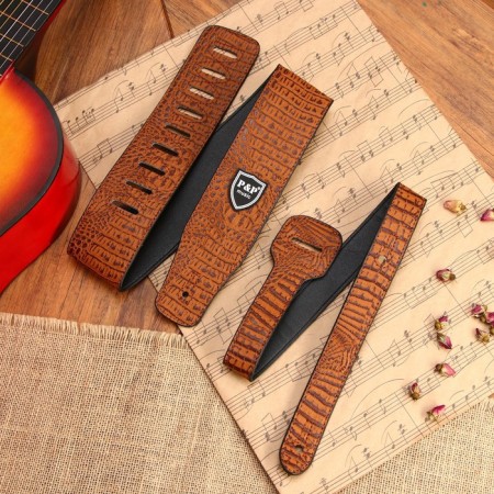 Guitar Life belt, leather, length 150 cm, crocodile
