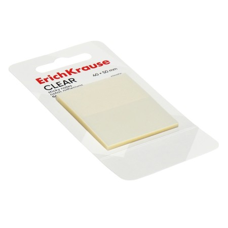 Block with a sticky edge plastic 40x50 mm, Erichkrause "Clear", 50 sheets, transparent-2