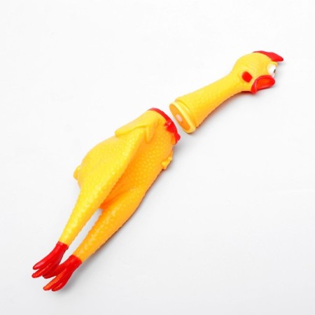 The squeak of the "thoughtful chicken XL" for dogs, 41 cm, yellow-5