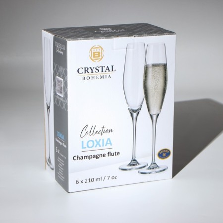 Set of glasses for champagne Loxia, glass, 210 ml, 6 pcs-3