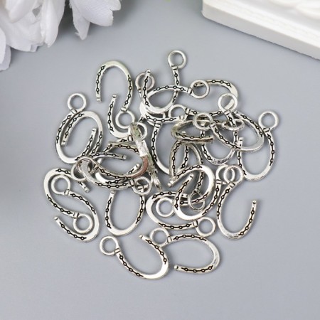 Decor for creativity Metal "Hook" silver G057B568 set 25 pcs 2x1 cm-2
