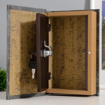 Safe wood book iron protection 21*13*5 cm-2