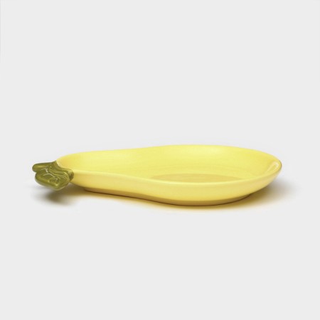 Ceramic “pear” plate, flat, yellow, 22.5 cm, 1 variety, Iran-2