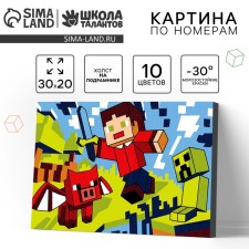 Picture on numbers for children on canvas with a subframe 