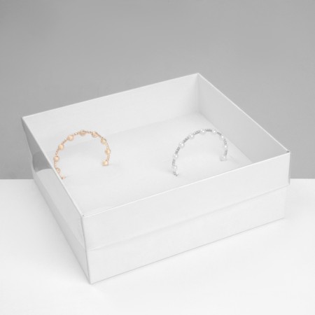 Standing for jewelry "Casket" 12 seats, 18 × 16 × 7 cm, white color-1