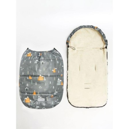 Winter fur “mountain” envelope, size 105 cm, gray color-4