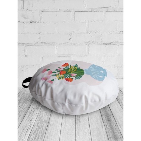 Pillow Siddle "Flowers in a Vase", decorative, D = 52 cm-1