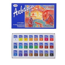 A watercolor art in cuvettes, 24 colors x 2.5 ml, gamma 