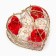 Gift set of soap white and red roses in the box, 6 pcs