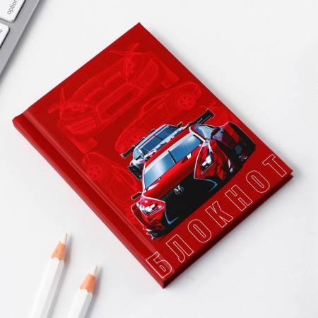 Notepad in solid cover A7, 64 L "Red Machine"-3