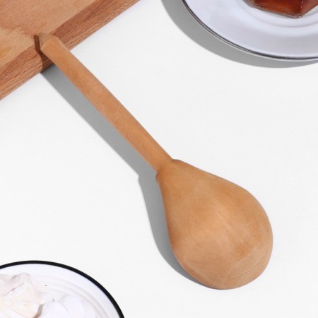 Spoon half -bastard, boiled, oak color-1