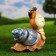 Garden figure "Snail" Orange, 27x15x27cm