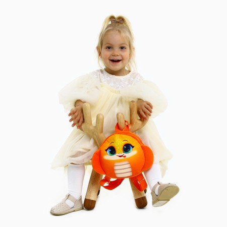 New Year's Baby backpack "Funny snake", plush, orange color, for the New Year-7