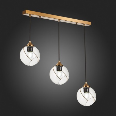 Suspended EVOLUCE lamp. Sle103103-03. Satturo. 3x60 watts, E27, 65.5x15 cm, golden color-7