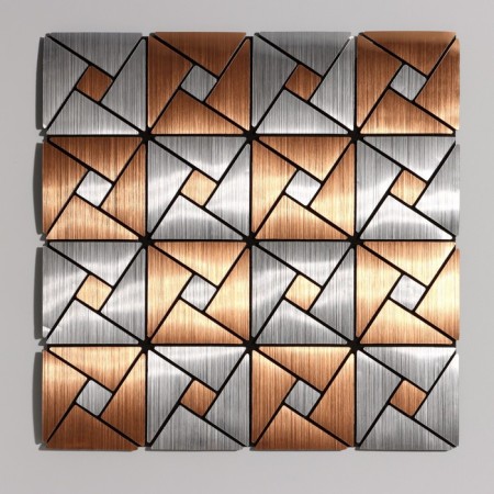 Self-adhesive panel 30*30cm soft geometry bronze-serebro