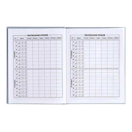 School diary for grades 1-11, "blue", covered paper cover, hard binding cardboard 7BC, matte lamination, universal cheat sheet, 48 sheets, block 65g/m2-5