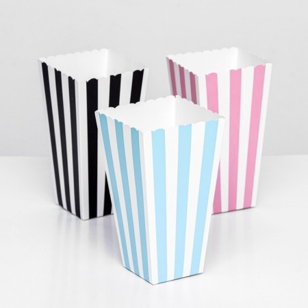 Popcorn packaging, blue stripes, 8.5 x 8.5 x 15.5 cm-4