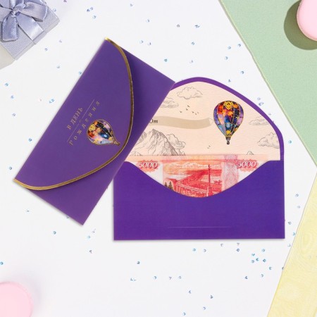 The envelope "On Birthday!" Cutting, embossing, software touch, balloon