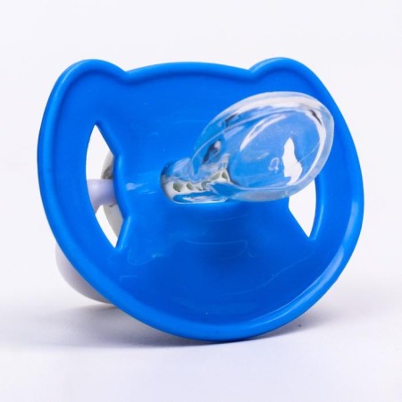 Orthodontic dummy nipple, silicone, from 6 months, with a cap, "plane", blue color-5