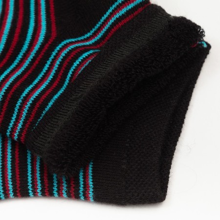 Women's terry socks shortened, black color, size 23-25-3
