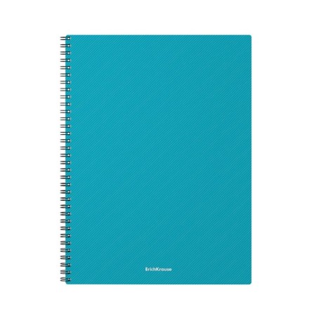 A4 notebook, 80 sheets in a cage on a spiral Erichkrause "Glance Vivid", with a plastic cover, an offset unit, white 100%, mix-1