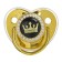 Nipple - Orthodontic dummy "Crown", with a cap, +12 months, gold, rhinestones