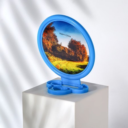 Mirror desktop "circle", D mirror surface 9.5 cm, blue color-2