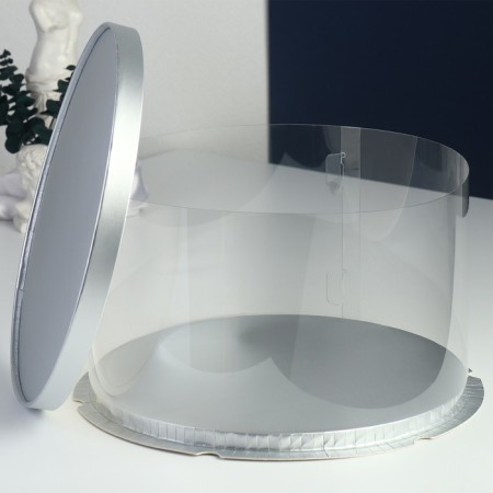 Cake box, confectionery packaging, "silver", 30 x 30 x 18 cm-1