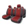 AutoProfi Carbon Plus CRB-902P BK/RD, closed seat, polyester for carbon, 9 objects, black/red color.