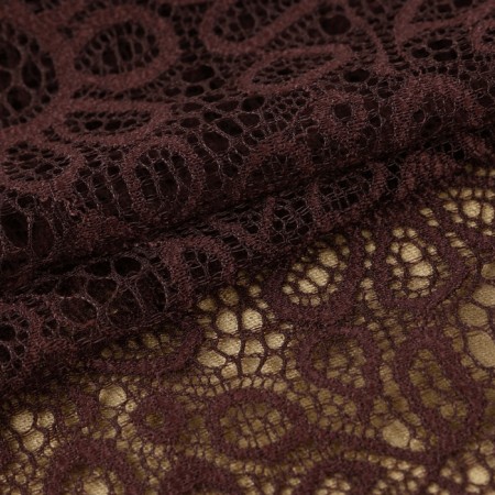Lace elastic fabric, 190 mm × 2.7 ± 0.5 m, chocolate color-1