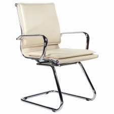 Brabix Kayman CF-102 chair, eco-leather, chrome, beige