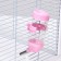 A cage for rodents with a plastic fortification of 47 x 30 x 32 cm, white
