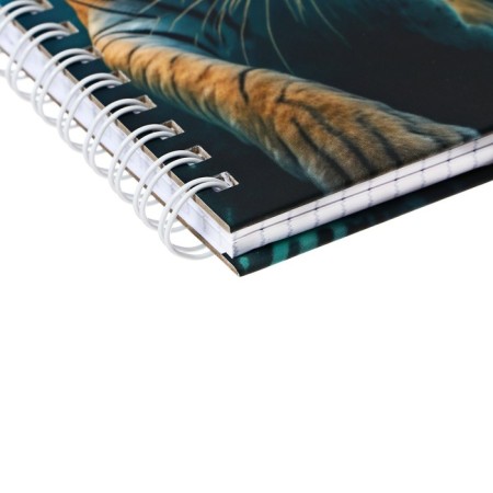 Notepad A6, 80 sheets in a cage, on a crest, "predatory beauty", a solid cover, lamination of Soft-Touch, block 70g/m2-1