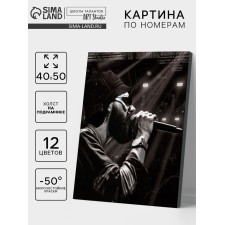 Picture on numbers on canvas with a subframe 
