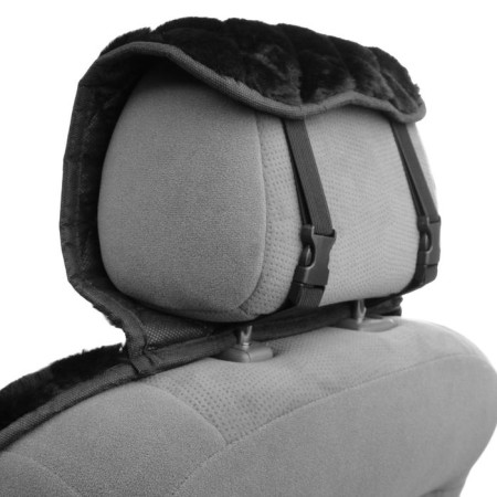 Front seat, artificial fur, rhombus, size 55 x 135 cm, black-4
