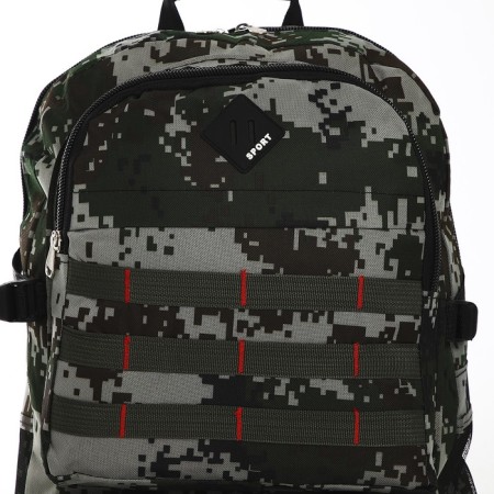 Tourist backpack on lightning, with an increase, 4 outer pockets, green color-6