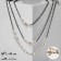 Beads "Elegance of pearls" 3 threads, golden white color in ferrous metal, 90cm