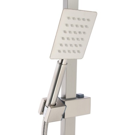 Shower set Zein S1001, square, stand, holder, stainless steel, satin-2