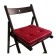 A pillow for a chair 38x38 cm, h 5 cm, red color, velor, foam rubber, kant