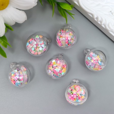 Suspension for creativity Plastic "Ball - Heart" 2.5x2 cm-1
