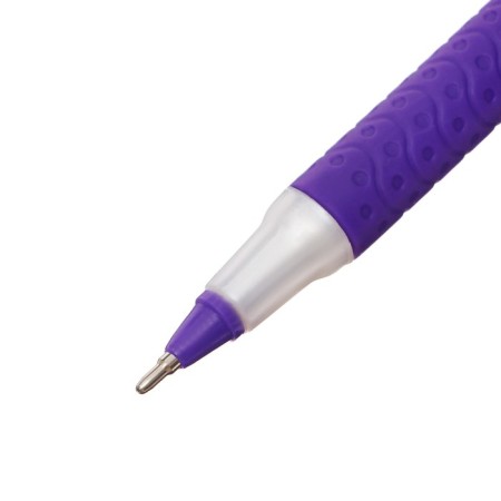 Ballic handle 0.7 mm, blue rod, white body with a rubber holder and cap, mix-7